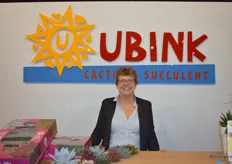 Joke Ubink was ook op de beurs met haar bedrijf Ubink Cactus & Succulenten.